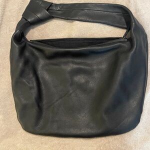 Made in India Black Leather Shoulder Hobo Bag T.J Maxx